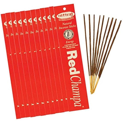 Nitiraj Natural Champa Incense Slow Burning 1hr. Sticks 10gr. 2 Pack Set