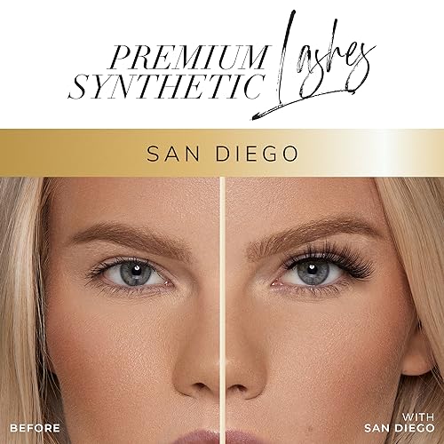 Lilly Lashes Premium Synthetic Lashes San Diego | Fake Eyelashes Natural Look | Flare Lash | Full Bodied Look | False Lashes | Vegan Strip Lash | Reusable Up to 10 Wears | 15mm