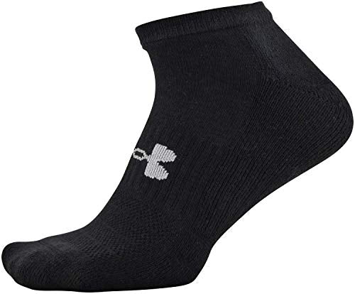 Under Armour Adult Training Cotton No Show Socks, Multipairs , Black (6-Pairs) , X-Large