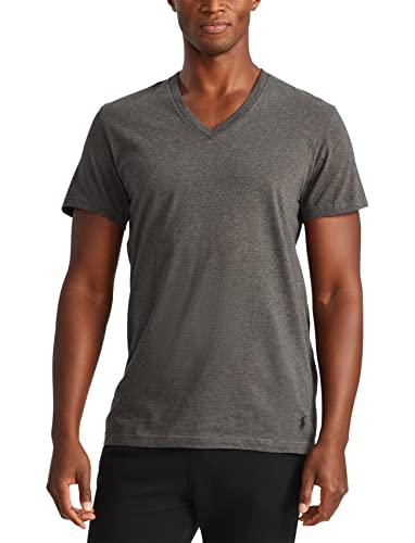 POLO RALPH LAUREN Classic Fit Undershirt w/Wicking 3-Pack V-Necks Andover Heather/Madison Heather/Black MD