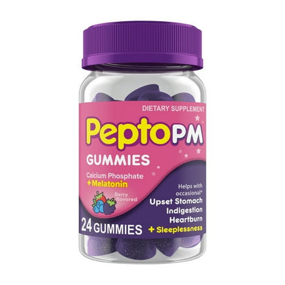 Pepto PM Gummies, Occasional Upset Stomach and Sleep, 24 Ct