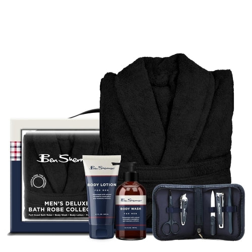 Ben Sherman - Mens Deluxe Bath Robe Collection - Body Wash - Lotion - Manicure-