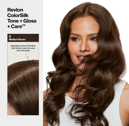 Revlon ColorSilk Tone + Gloss + Care Demi-Permanent, 5 Medium Brown