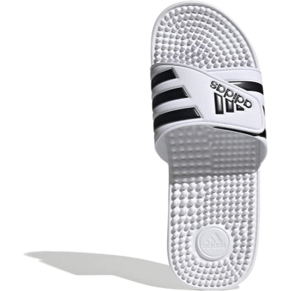 adidas Unisex Adissage Slides Sandal, White/Black/White, 15 US Men