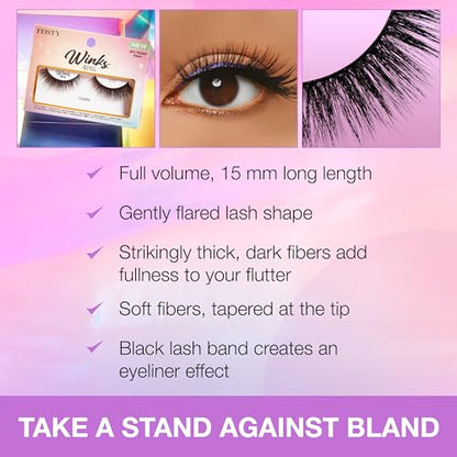 Ardell Winks 777 Lashes, Full Volume, 15mm Long, Fluffy Voluminous Look, Black Band