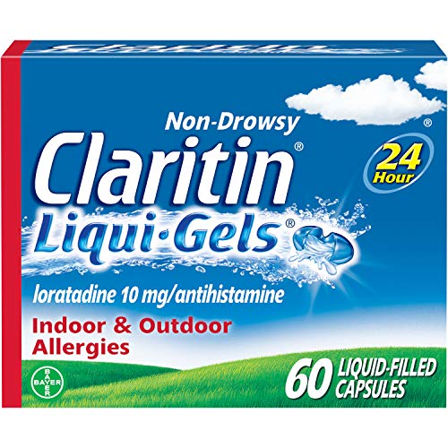 Claritin Liqui-Gels 24 Hour Allergy Relief, Non-Drowsy Allergy Medicine, Loratadine Antihistamine Capsules, 60 Count