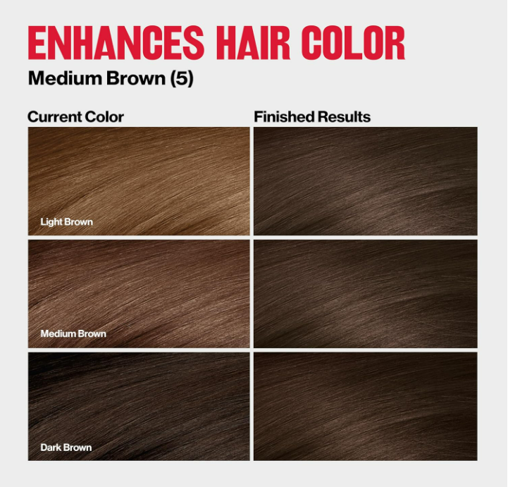 Revlon ColorSilk Tone + Gloss + Care Demi-Permanent, 5 Medium Brown