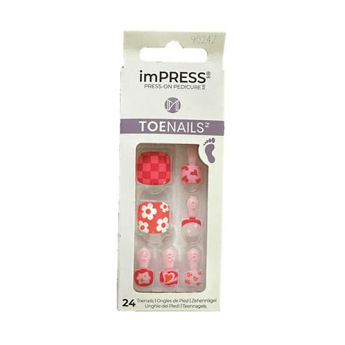 Impress Press on Pedicure ToeNails Dahlia 24ctIm