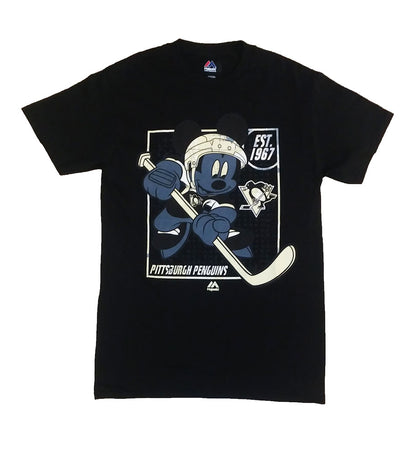 Majestic Men Mickey Mouse Hockey Team Logo Cotton Tee