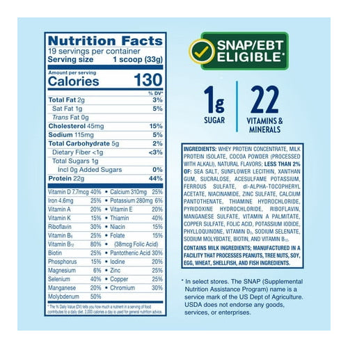 Glucerna Hunger Smart Powder, Diabetic Protein Shake, Classic Chocolate, 22.3-oz tub, 1 Count