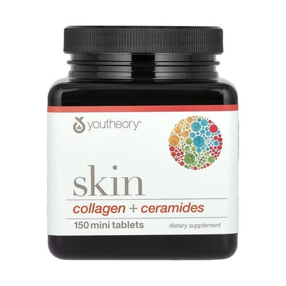 Youtheory Skin Collagen + Ceramides Dietary Supplement, 150 count