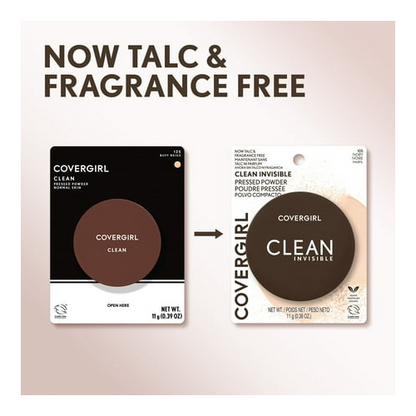 COVERGIRL Clean Invisible Pressed Powder, 155 Soft Honey, 0.38 oz