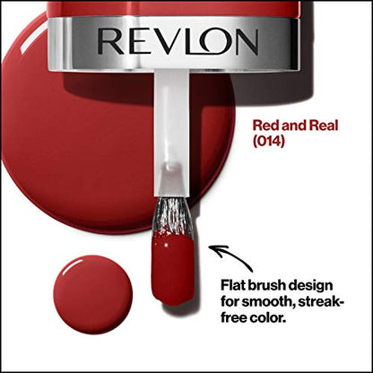 REVLON Ultra HD Snap Nail Polish, Glossy Nail Color, 100% Vegan Formula, No Base and Top Coat Needed, 014 Red and Real, 0.27 Fl Oz