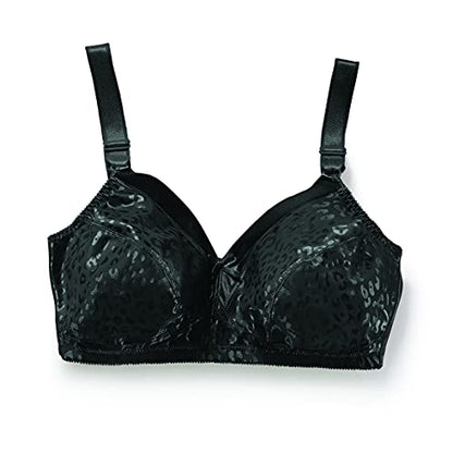 JUST MY SIZE womens Satin Stretch Wirefree Mj1960 bras, Black, 44DD US