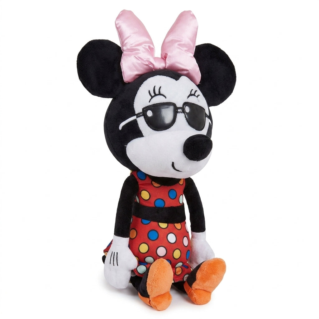 Disney Minnie Mouse Trendy Sunglasses Large Plush Toy Pink Bow Polka Dot Dress