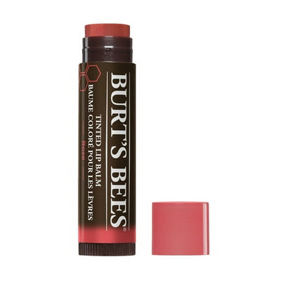 Burt's Bees 100% Natural Tinted Lip Balm, Rose with Shea Butter & Botanical Waxes - 1 Tube