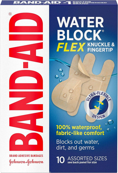 Band-Aid Brand Water Block Flex Finger Bandages, Assorted, 10 ct