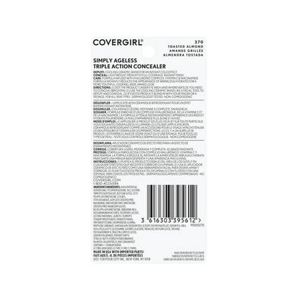 COVERGIRL Simply Ageless Triple Action Concealer, 370 Toasted Almond, 0.24 fl oz