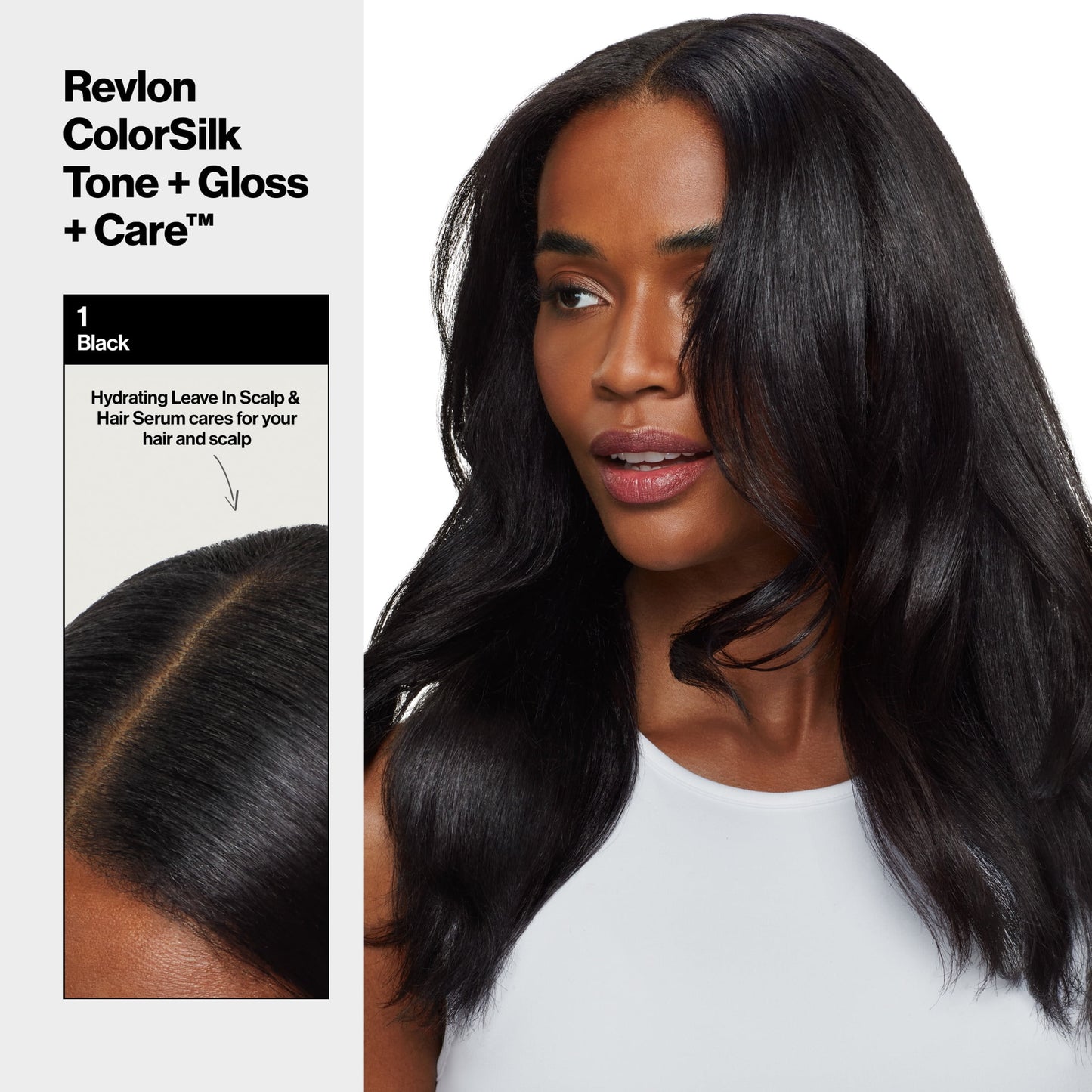 2 Pack Revlon ColorSilk Tone + Gloss + Care Demi-Permanent Hair Color 1 Black