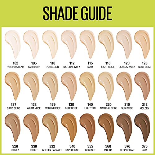 Maybelline Super Stay Full Coverage Liquid Foundation Active Wear Makeup, Up to 30Hr Wear, Transfer, Sweat & Water Resistant, Matte Finish, Toffee, 1 Count