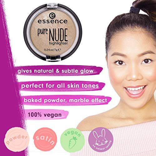 essence | Pure NUDE Highlighter, 10 Be My Highlight | Natural and Subtle Glow | Vegan & Cruelty Free | - Beige