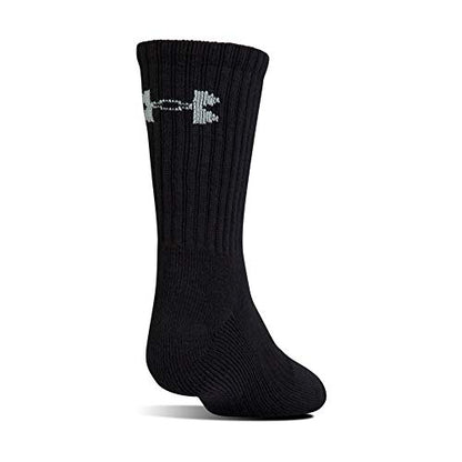 Under Armour Adult Charged Cotton Crew Socks, Multipairs, Black/Gray (6-Pairs), Medium