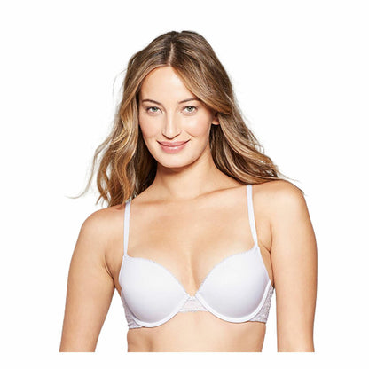 Auden Women's Radiant Plunge Push Up Bra Silver Foil