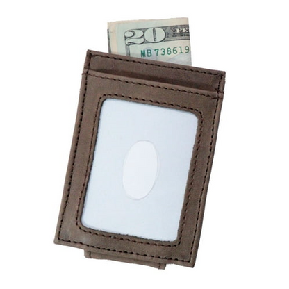 Brown North Carolina Tar Heels Leather Front Pocket Wallet