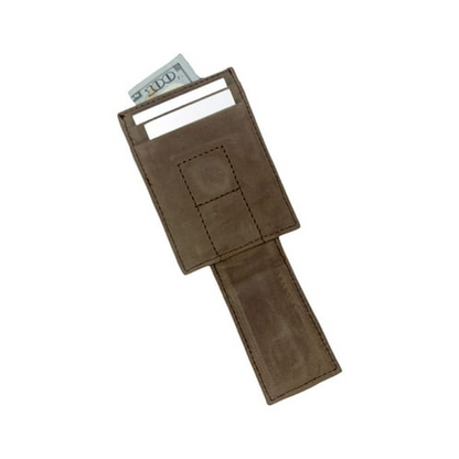 Brown North Carolina Tar Heels Leather Front Pocket Wallet