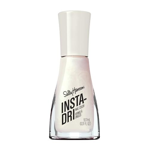 Sally Hansen Insta-Dri Nail Polish | Quick Dry, Long Lasting, Streak-Free Shine | Semi-Opaque, Shimmer | 61 Silk is… | Milky White Nail Color