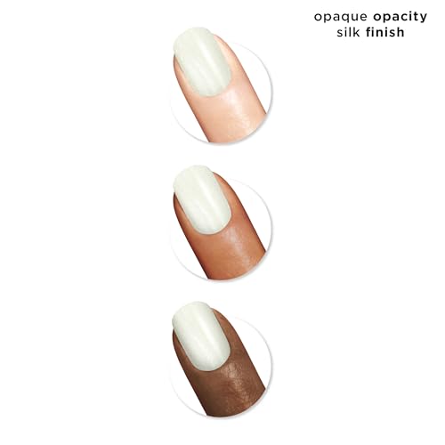 Sally Hansen Insta-Dri Nail Polish | Quick Dry, Long Lasting, Streak-Free Shine | Semi-Opaque, Shimmer | 61 Silk is… | Milky White Nail Color