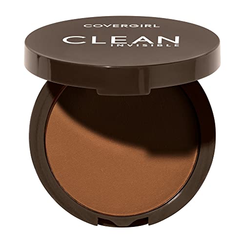 Covergirl Clean Invisible Pressed Powder, Lightweight, Breathable, Vegan Formula, Golden Caramel 180, 0.38oz