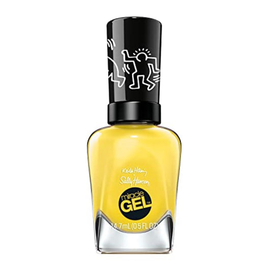 Sally Hansen Miracle Gel™, Keith Haring Writing on the Walls, Long Lasting, Gel-Like Formula, No UV Lamp Needed, Yellow Nail Polish