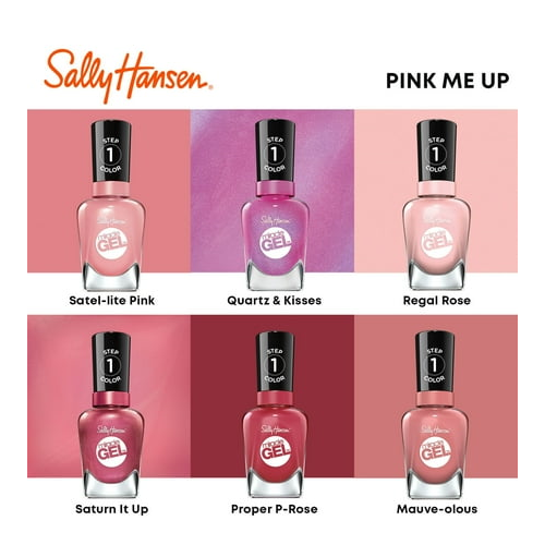 Sally Hansen Miracle Gel Nail Polish, 245 Satel-Lite Pink, 0.5 fl oz, No UV Lamp Needed