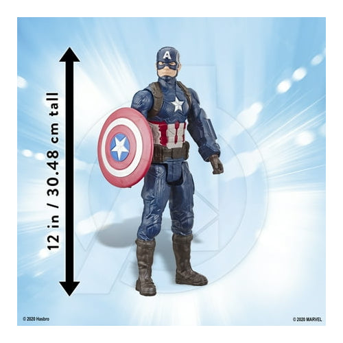 Marvel Avengers: Titan Hero Series Captain America, Iron Spider, Black Panther, and Iron Man Kids Toy Action Figure for Boys and Girls (12")