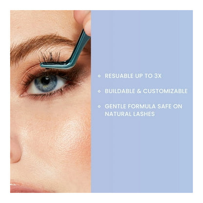 KISS Falscara Starter Kit Deluxe, Lash Extension Kit, Lengthening Wisps, 10mm-12mm-14mm, 36 Lash Clusters