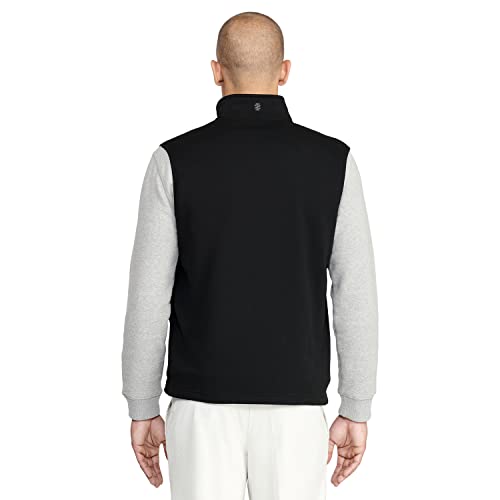 IZOD Men's Advantage Performance Full Zip Sweater Fleece Vest, Black Heather, 3XL Tall