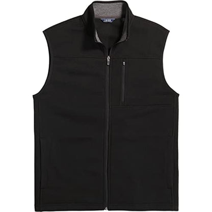 IZOD Men's Advantage Performance Full Zip Sweater Fleece Vest, Black Heather, 3XL Tall