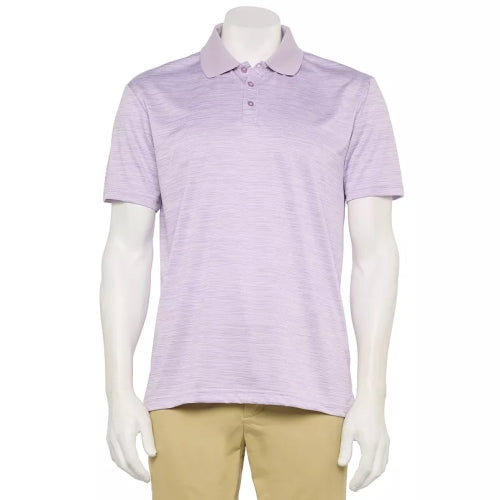 Men's London Fog Collection Broken Stripe Polo Top - X-Large - Lt Orchid