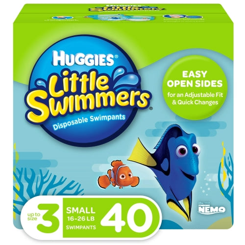 Swim Diapers Size 3 (16-26 lbs), Huggies Little Swimmers Disposable Swimming Diapers, 20 Ct (Pack of 2)