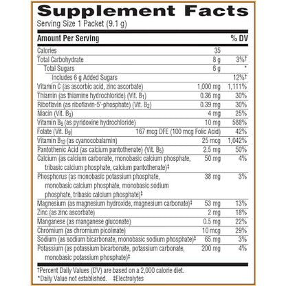Emergen-C 1000mg Vitamin C Powder for Daily Immune Support Caffeine Free Vitamin C Supplements with Zinc and Manganese, B Vitamins and Electrolytes, Super Orange Flavor - 10 Count