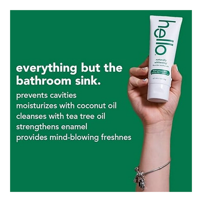Hello Naturally Whitening Farm Mint with Tea Tree + Coconut Fluoride Toothpaste