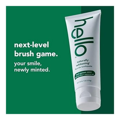 Hello Naturally Whitening Farm Mint with Tea Tree + Coconut Fluoride Toothpaste