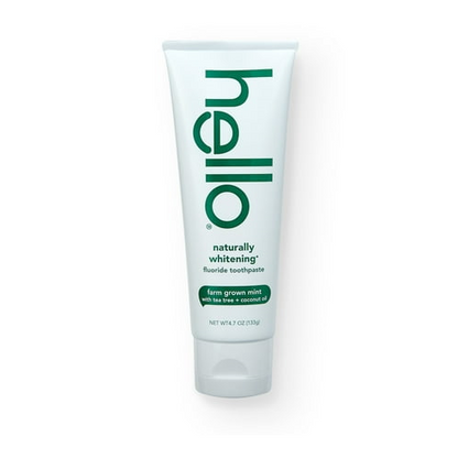 Hello Naturally Whitening Farm Mint with Tea Tree + Coconut Fluoride Toothpaste