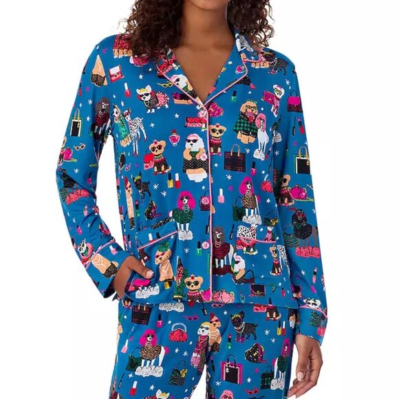 Women's Beauty Sleep Social Long Sleeve Pajama Shirt & Pajama Pants Sleep Set