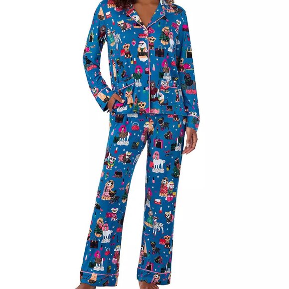 Women's Beauty Sleep Social Long Sleeve Pajama Shirt & Pajama Pants Sleep Set