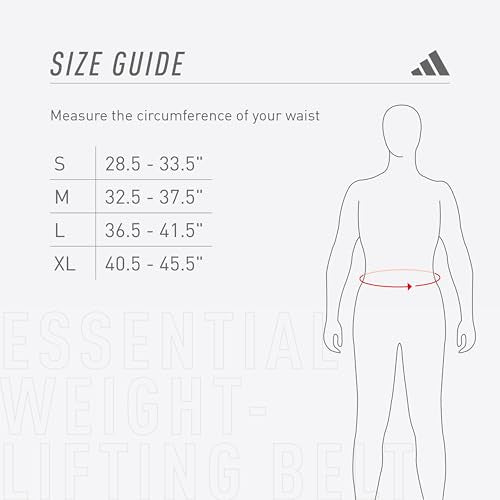 adidas Essential Weightlifting Belt, Foam-Core Powerlifting Belt with Secure Fastening