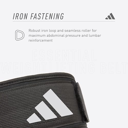 adidas Essential Weightlifting Belt, Foam-Core Powerlifting Belt with Secure Fastening