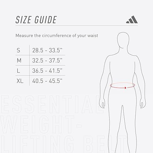 adidas Essential Weightlifting Belt, Foam-Core Powerlifting Belt with Secure Fastening