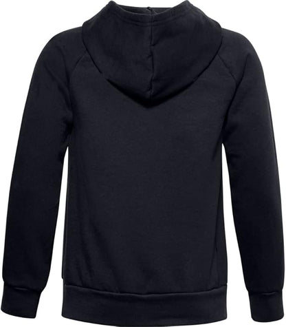 Under Armour Boys Rival Fleece Hoodie , Black (001)/Onyx White , Youth Large